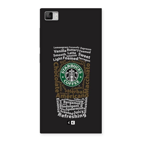 Glass StarBucks Back Case for Mi3