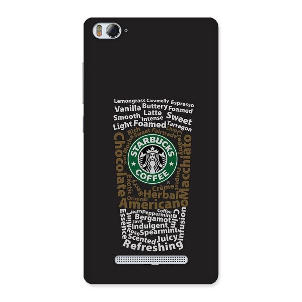 Glass StarBucks Back Case for Mi4i