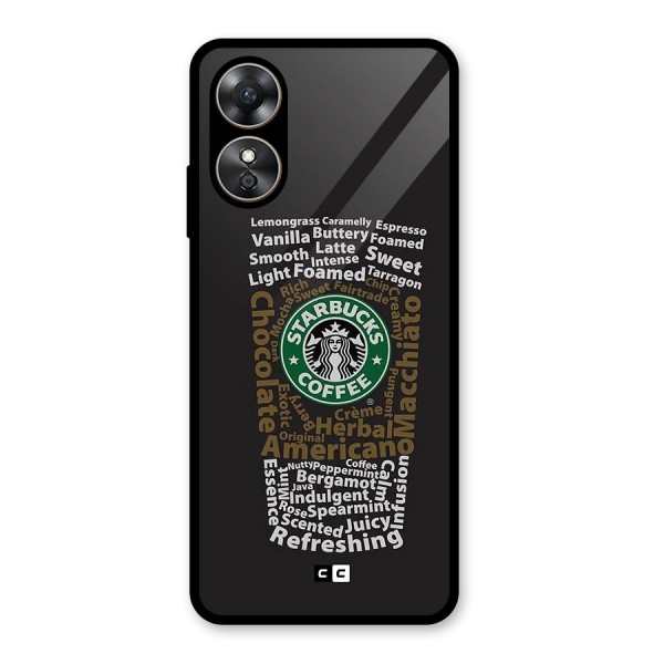 Glass StarBucks Glass Back Case for Oppo A17