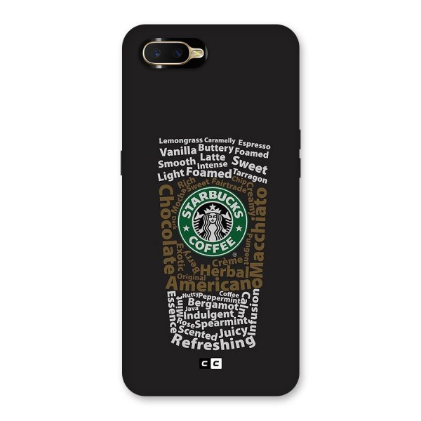 Glass StarBucks Back Case for Oppo K1