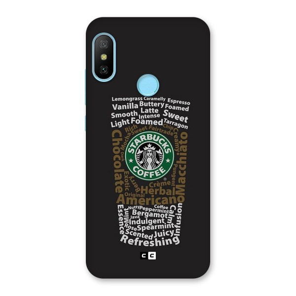 Glass StarBucks Back Case for Redmi 6 Pro