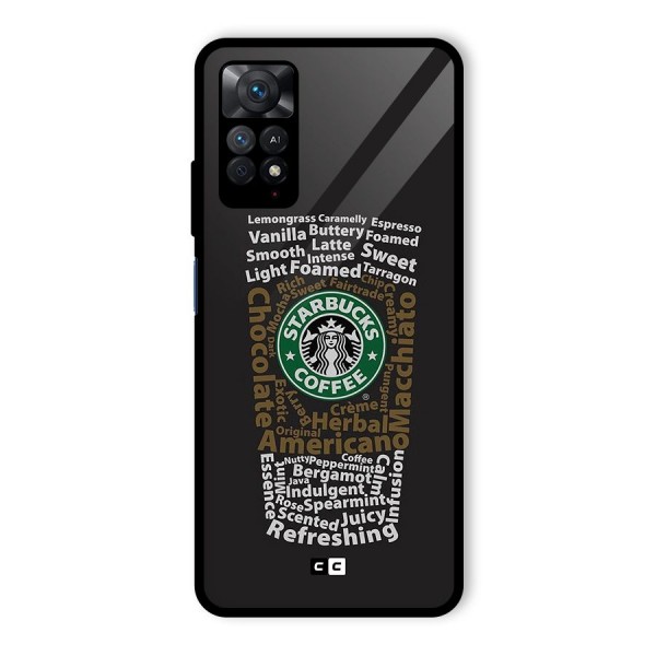 Glass StarBucks Glass Back Case for Redmi Note 11 Pro