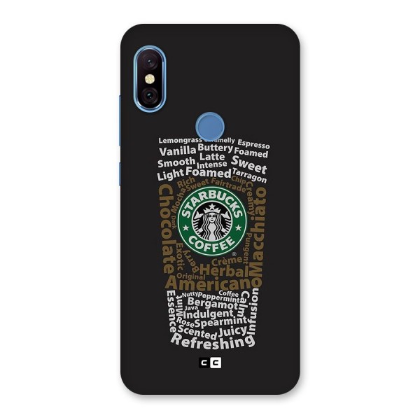 Glass StarBucks Back Case for Redmi Note 6 Pro