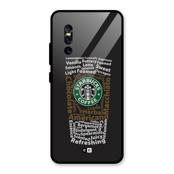 Glass StarBucks Glass Back Case for Vivo V15 Pro