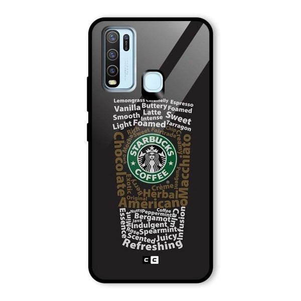 Glass StarBucks Glass Back Case for Vivo Y30