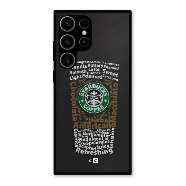 Glass StarBucks Metal Back Case for Galaxy S23 Ultra