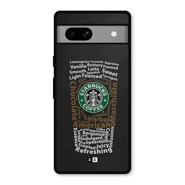 Glass StarBucks Metal Back Case for Google Pixel 7a