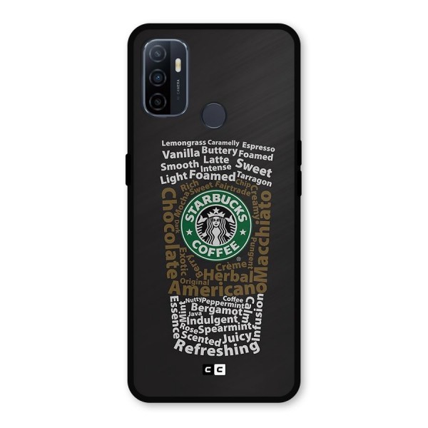 Glass StarBucks Metal Back Case for Oppo A53