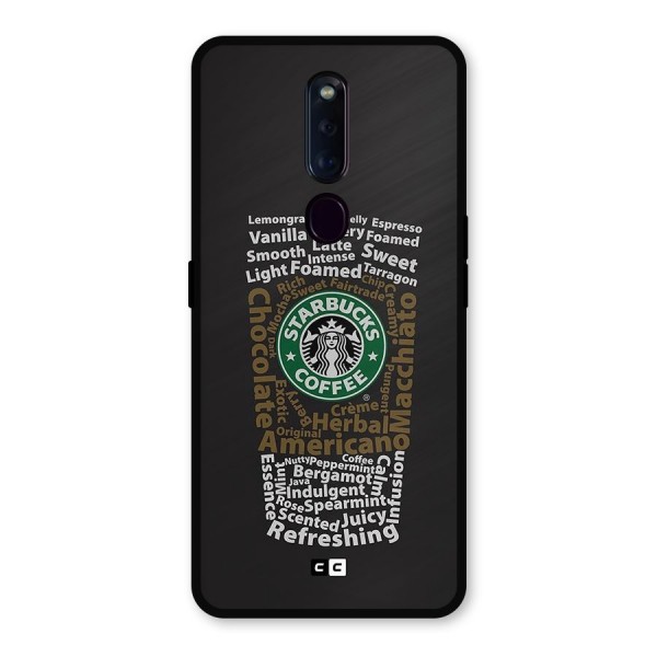 Glass StarBucks Metal Back Case for Oppo F11 Pro