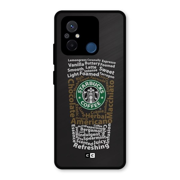 Glass StarBucks Metal Back Case for Poco C55