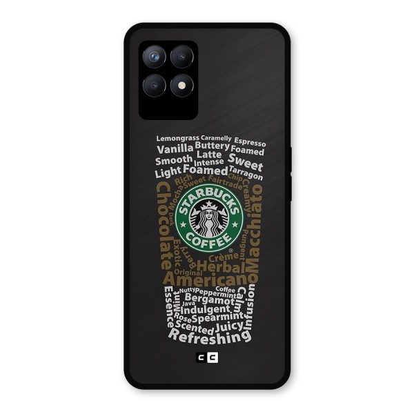 Glass StarBucks Metal Back Case for Realme 8i