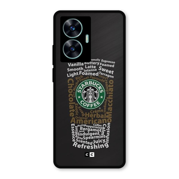 Glass StarBucks Metal Back Case for Realme C55