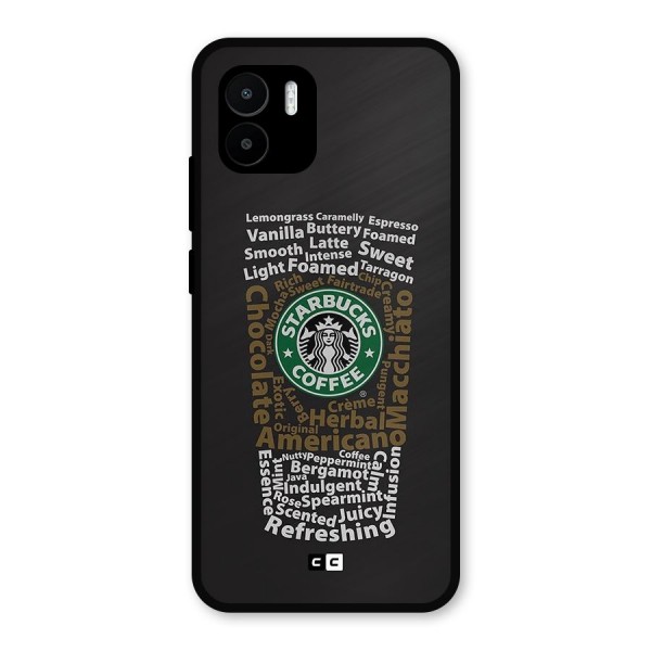 Glass StarBucks Metal Back Case for Redmi A1