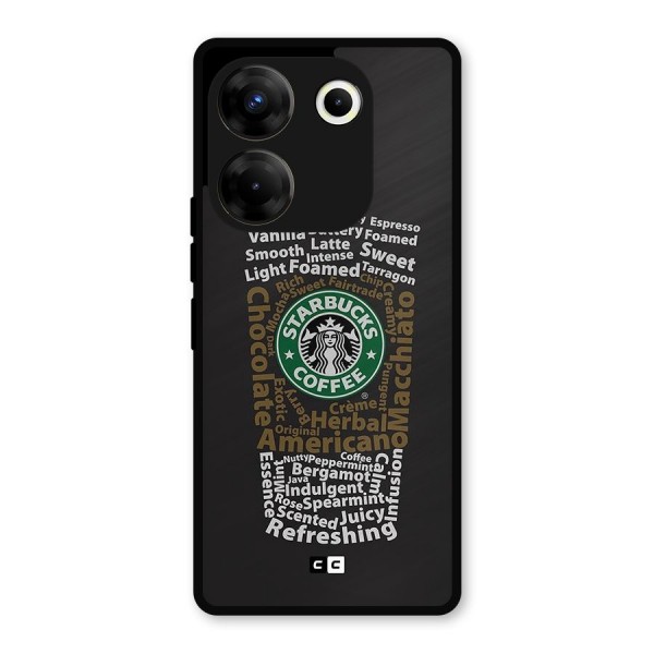 Glass StarBucks Metal Back Case for Tecno Camon 20