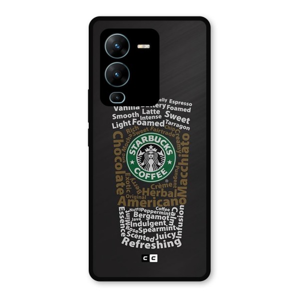 Glass StarBucks Metal Back Case for Vivo V25 Pro