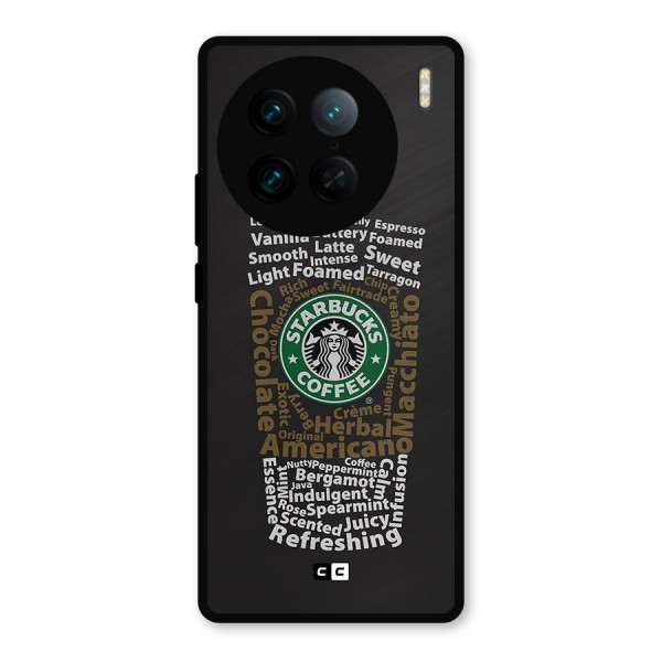 Glass StarBucks Metal Back Case for Vivo X90 Pro