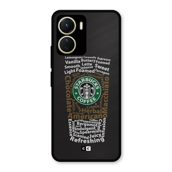 Glass StarBucks Metal Back Case for Vivo Y16