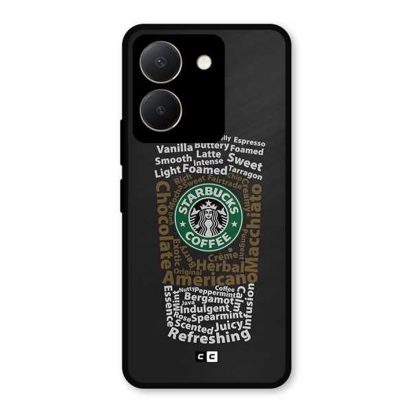 Glass StarBucks Metal Back Case for Vivo Y36