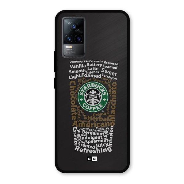 Glass StarBucks Metal Back Case for Vivo Y73