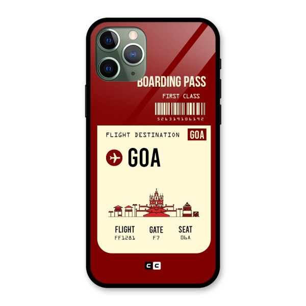 Goa Boarding Pass Glass Back Case for iPhone 11 Pro