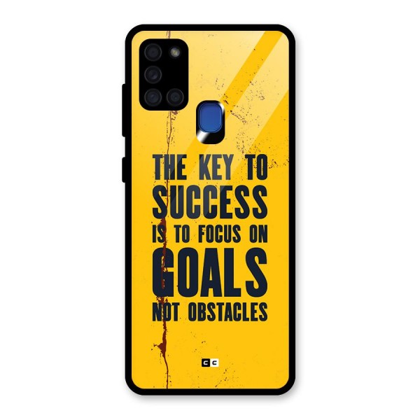 Goals Not Obstacles Glass Back Case for Galaxy A21s