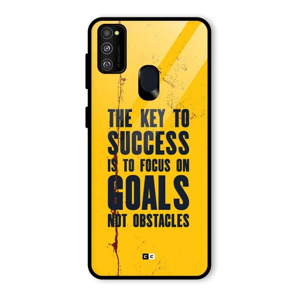 Goals Not Obstacles Glass Back Case for Galaxy M21