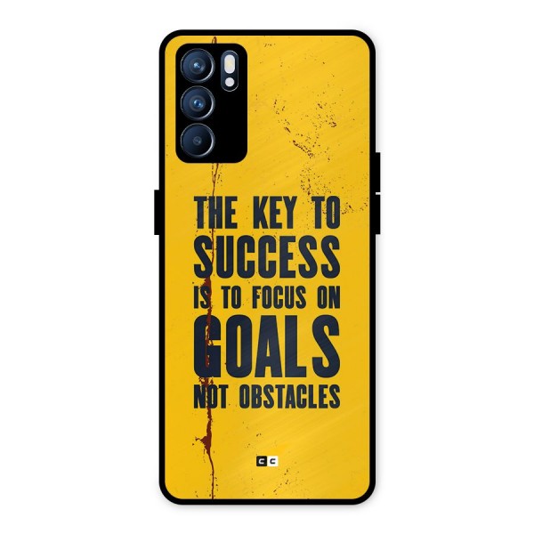 Goals Not Obstacles Metal Back Case for Oppo Reno6 5G