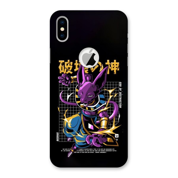 God Of Destruction Back Case for iPhone XS Logo Cut