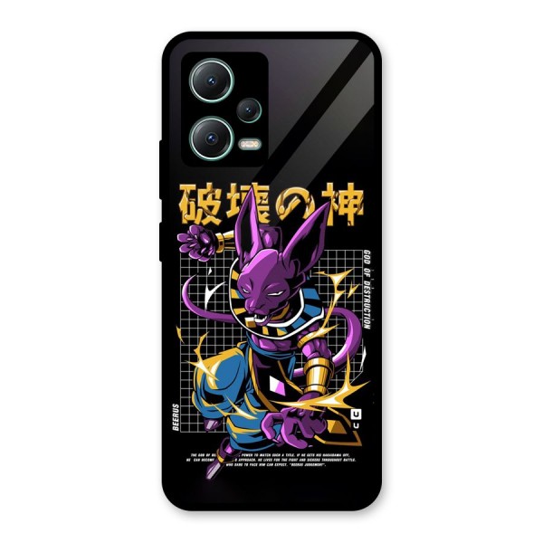 God Of Destruction Glass Back Case for Poco X5