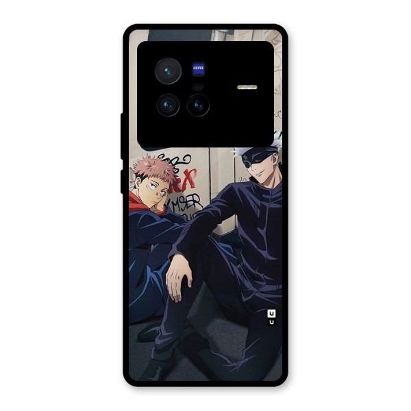 Gojo Itadori Travel Glass Back Case for Vivo X80