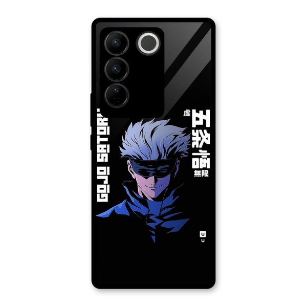 Gojo Sataru Smiles Glass Back Case for Vivo V27 Pro