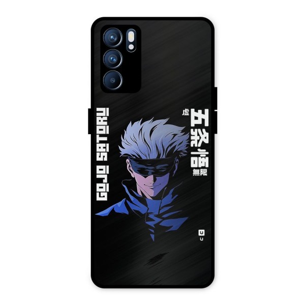 Gojo Sataru Smiles Metal Back Case for Oppo Reno6 5G