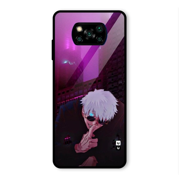 Gojo Sits Glass Back Case for Poco X3 Pro