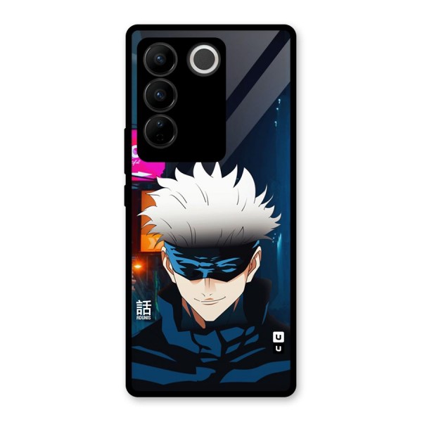 Gojo Smiles Glass Back Case for Vivo V27 Pro