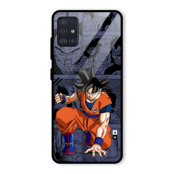 Goku Manga Art Glass Back Case for Galaxy A51