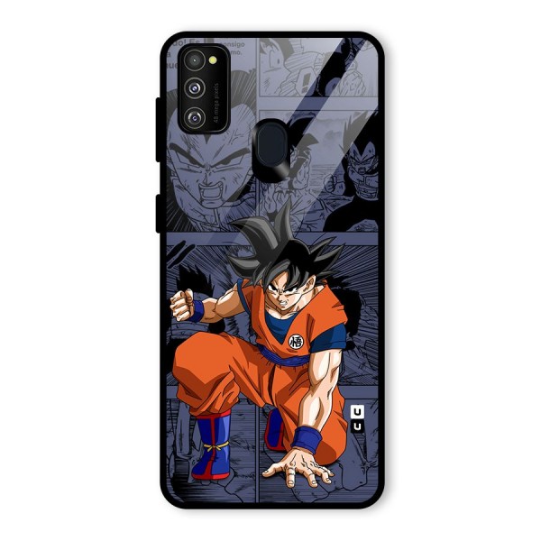 Goku Manga Art Glass Back Case for Galaxy M21