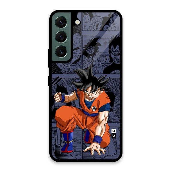 Goku Manga Art Glass Back Case for Galaxy S22 5G