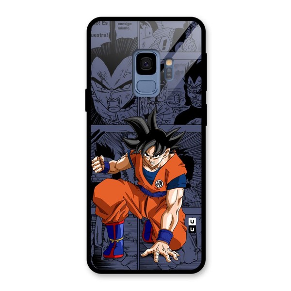 Goku Manga Art Glass Back Case for Galaxy S9