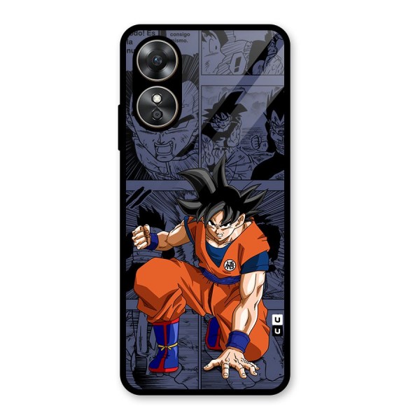 Goku Manga Art Glass Back Case for Oppo A17