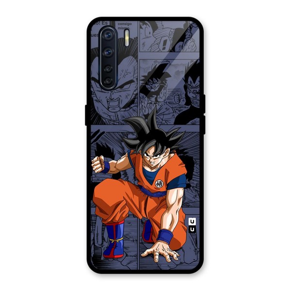 Goku Manga Art Glass Back Case for Oppo F15