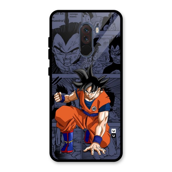 Goku Manga Art Glass Back Case for Poco F1