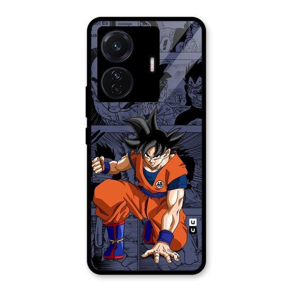 Goku Manga Art Glass Back Case for Vivo T1 Pro