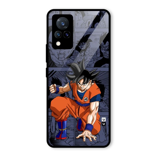 Goku Manga Art Glass Back Case for Vivo V21 5G