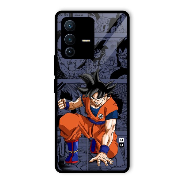 Goku Manga Art Glass Back Case for Vivo V23 Pro