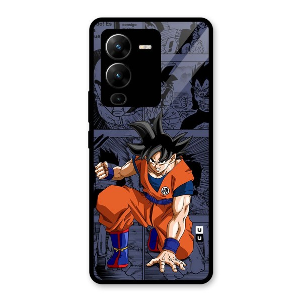 Goku Manga Art Glass Back Case for Vivo V25 Pro