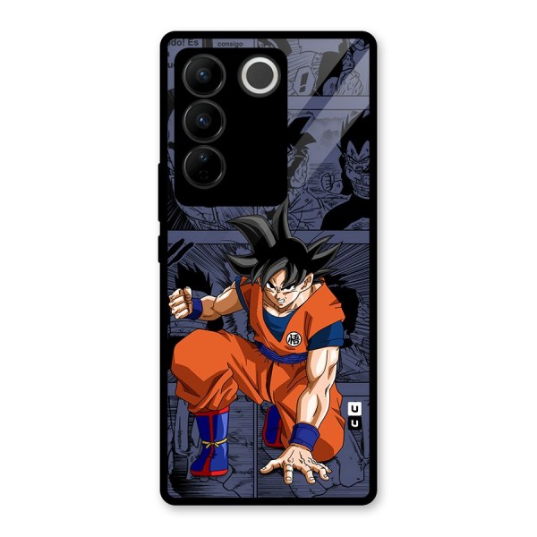 Goku Manga Art Glass Back Case for Vivo V27 Pro