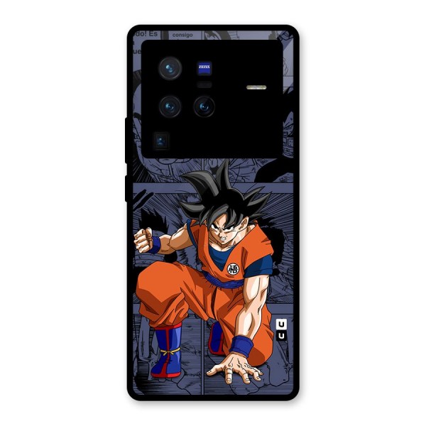 Goku Manga Art Glass Back Case for Vivo X80 Pro