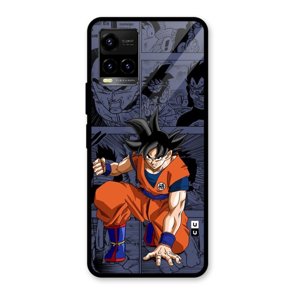 Goku Manga Art Glass Back Case for Vivo Y21A