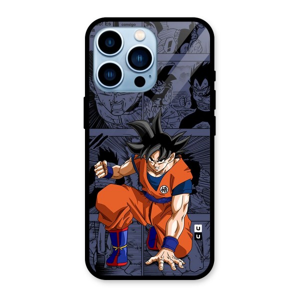 Goku Manga Art Glass Back Case for iPhone 13 Pro