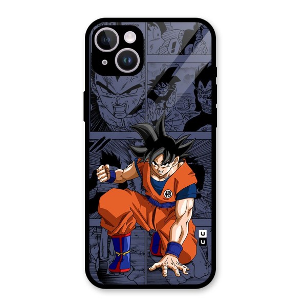 Goku Manga Art Glass Back Case for iPhone 14 Plus